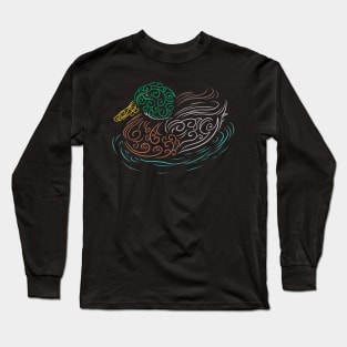 Duck lovers love this mandala in shape of a duck Long Sleeve T-Shirt